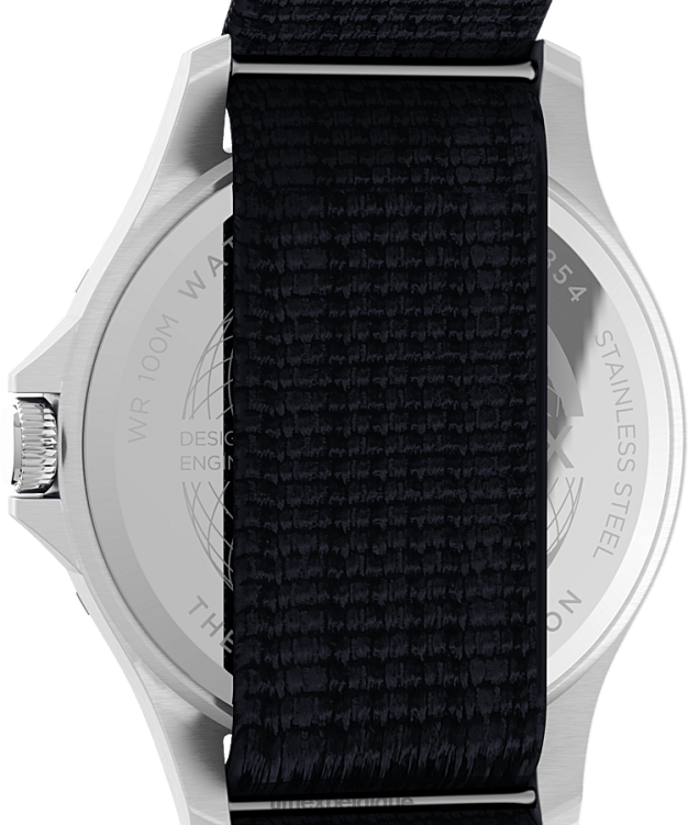 montres | Timex Hommes montre à bracelet coulissant en tissu navi xl 41 mm R2F2012 acier inoxydable/bleu marine foncé