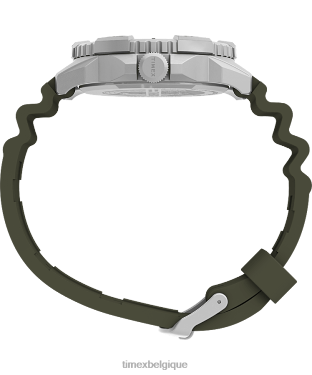 montres | Timex Hommes montre expédition north ridge 41 mm bracelet en silicone R2F2013 argenté/vert