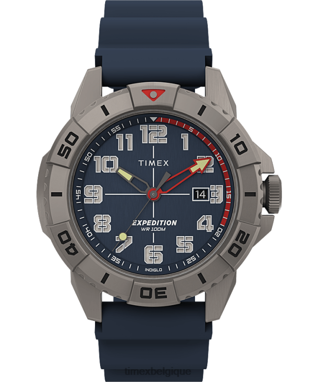 montres | Timex Hommes montre expédition north ridge 41 mm bracelet en silicone R2F2016 titane/bleu