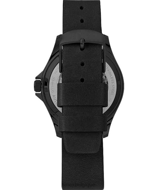 montres | Timex Hommes montre navi xl automatique 41 mm avec bracelet en cuir R2F2035 acier inoxydable/noir