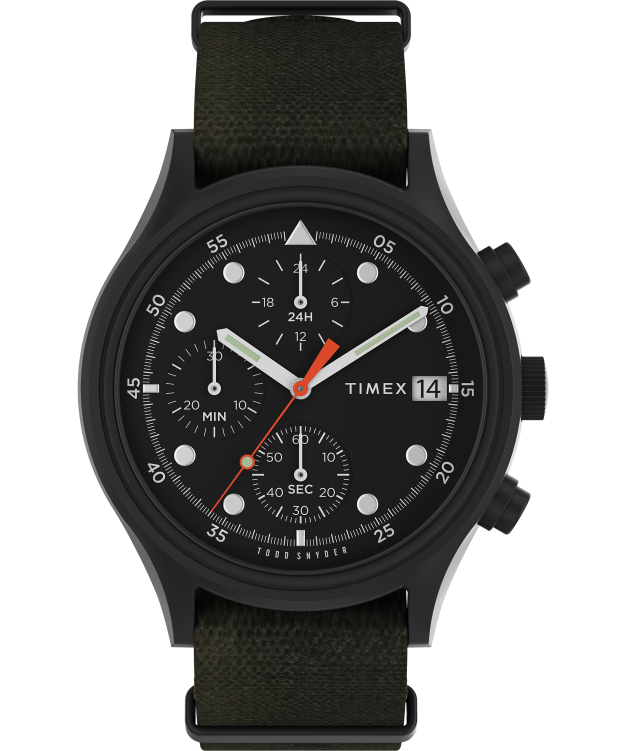 montres | Timex x Hommes montre todd snyder mk1 42 mm avec bracelet en tissu R2F2015 vert noir