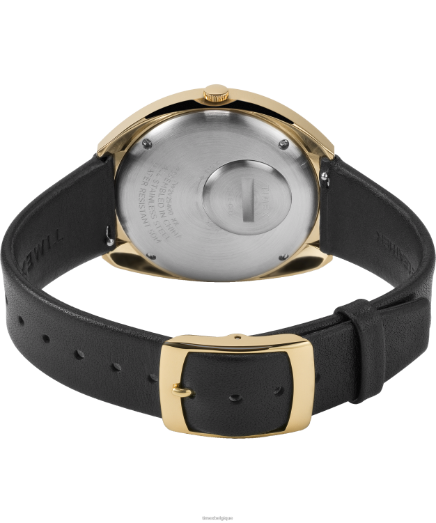 montres | Q Timex Hommes Montre à bracelet en cuir 43x39 mm réédition de 1972 R2F2067 doré/noir/bordeaux