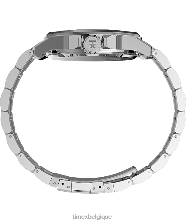 montres | Timex Hommes Montre-bracelet en acier inoxydable Essex Avenue de 44 mm R2F20165 argenté/acier inoxydable/noir