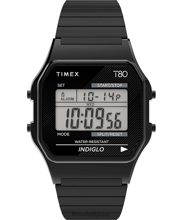 montres | Timex Hommes montre à bracelet d'expansion en acier inoxydable t80 34 mm R2F20171 noir