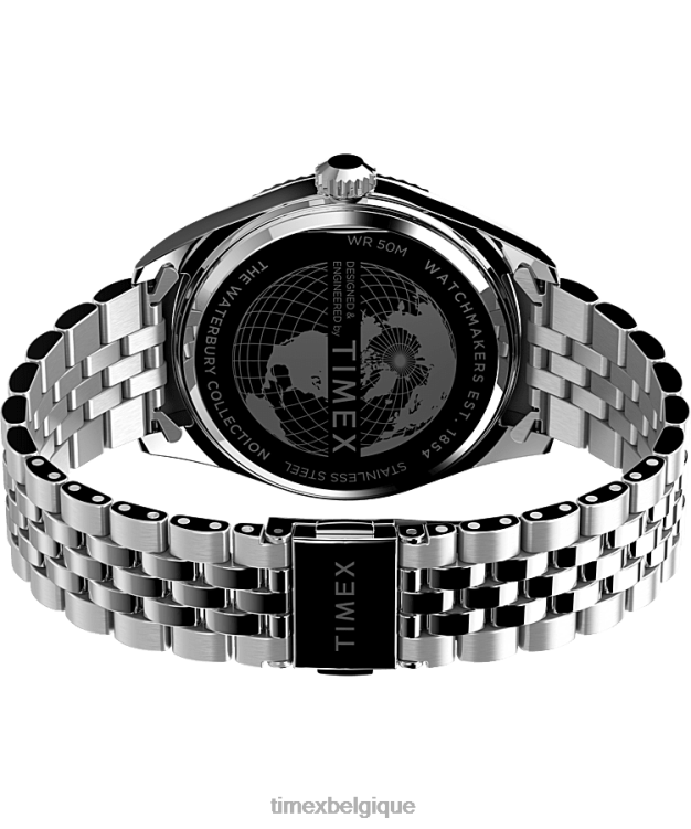 montres | Timex Hommes montre-bracelet en acier inoxydable Legacy de 41 mm R2F20158 acier inoxydable/orange