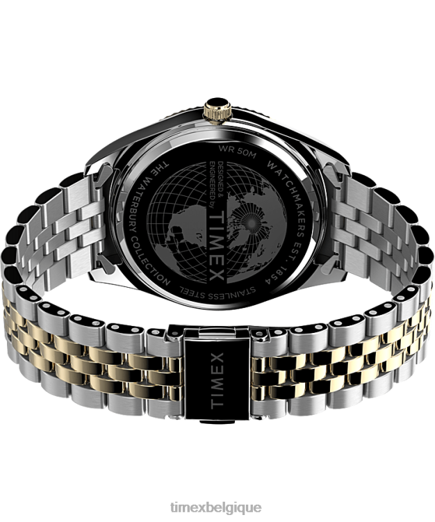 montres | Timex Hommes montre-bracelet en acier inoxydable Legacy de 41 mm R2F20161 bicolore/bleu/doré