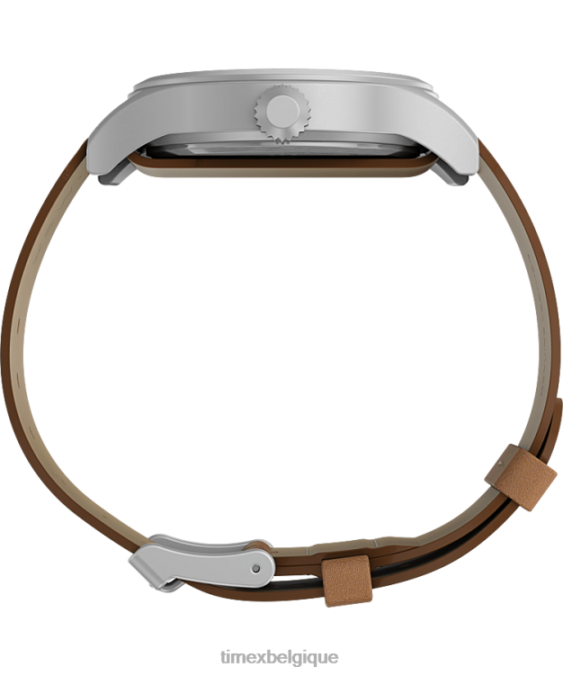 montres | Timex Hommes Montre Expedition North Sierra avec bracelet en cuir de 40 mm R2F20194 acier inoxydable/beige/crème