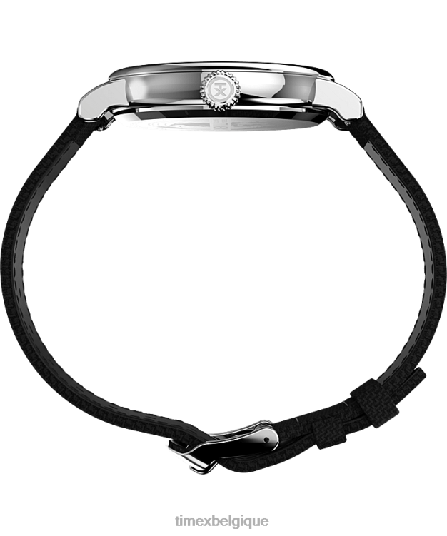 montres | Timex Hommes montre à bracelet en tissu standard de 40 mm R2F20200 argenté/noir/vert