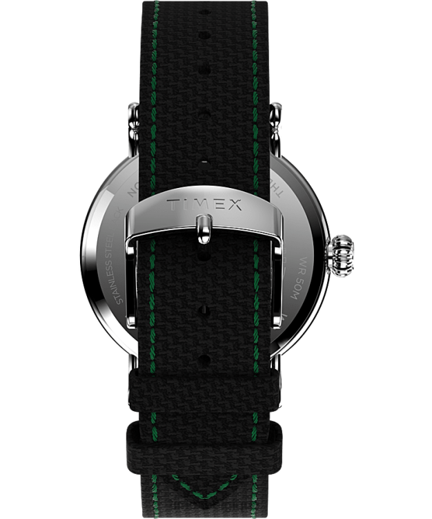 montres | Timex Hommes montre à bracelet en tissu standard de 40 mm R2F20200 argenté/noir/vert