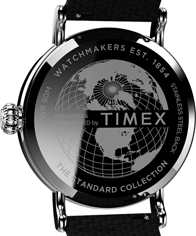 montres | Timex Hommes montre à bracelet en tissu standard de 40 mm R2F20200 argenté/noir/vert