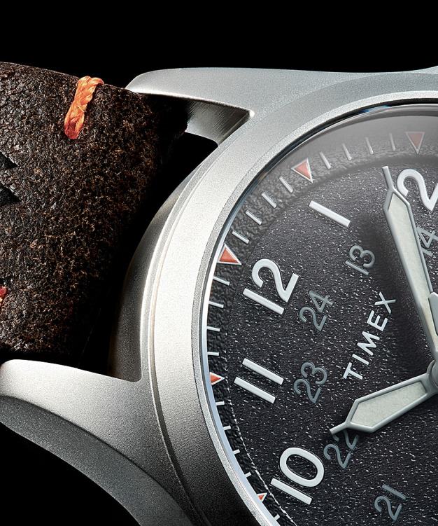 montres | Timex Hommes montre expédition north field solar 41 mm avec bracelet en cuir écologique R2F20209 acier inoxydable/marron/noir