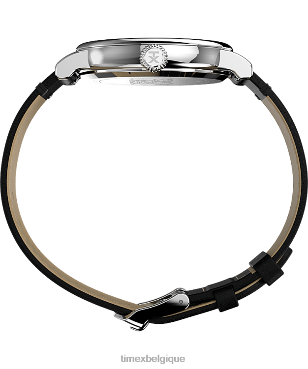 montres | Timex Hommes montre standard x Peanuts Dream in Color, bracelet en cuir de 40 mm R2F20178 argenté/noir/blanc