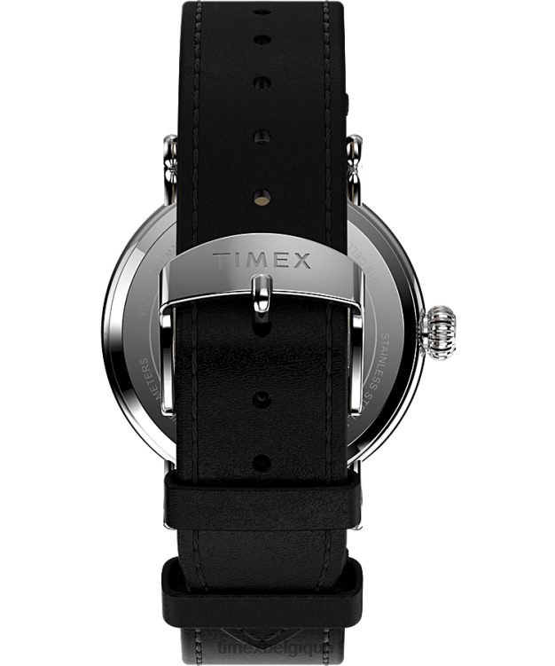 montres | Timex Hommes montre standard x Peanuts Dream in Color, bracelet en cuir de 40 mm R2F20178 argenté/noir/blanc