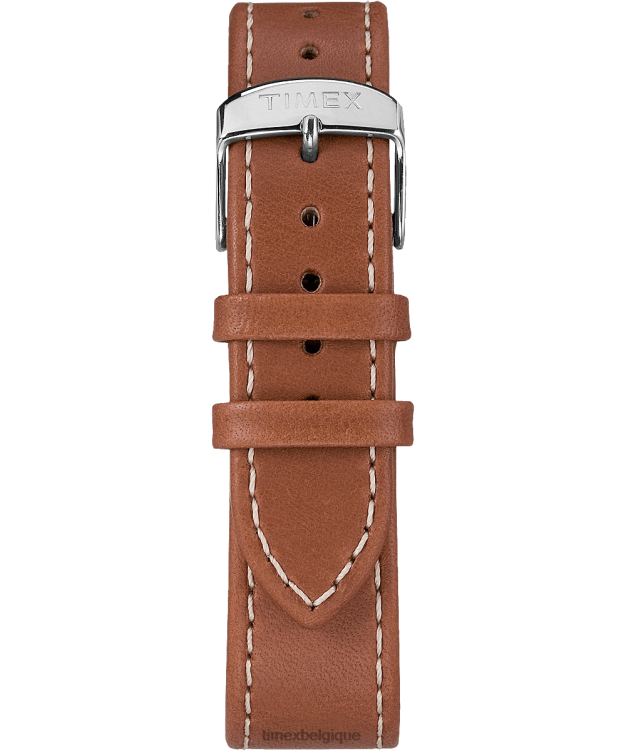 montres | Timex Hommes montre waterbury classique avec bracelet en cuir 40 mm R2F20221 acier inoxydable/beige/crème