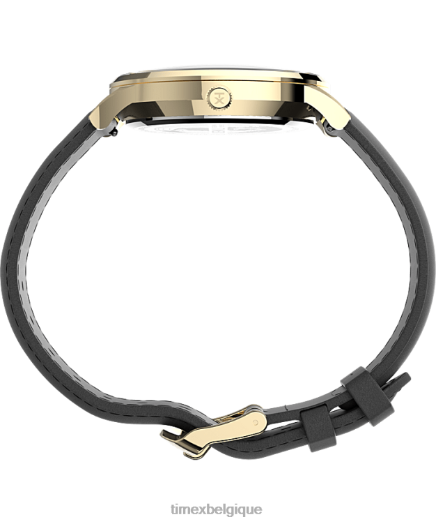 montres | Timex Hommes montre waterbury classique avec bracelet en cuir 40 mm R2F20233 doré/noir/blanc