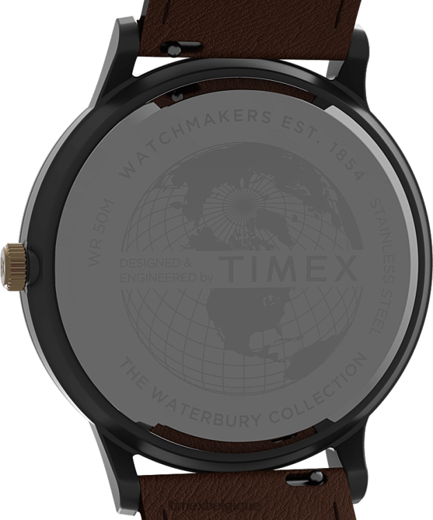 montres | Timex Hommes montre waterbury classique jour/date 40 mm bracelet en cuir R2F20230 bronze/marron/bleu