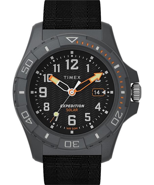 montres | Timex Hommes Montre Expedition North Freedive Ocean 46 mm avec bracelet en tissu recyclé R2F20121 gris/noir