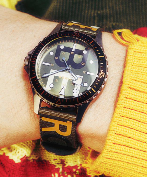 montres | Timex Hommes montre navi x iceberg 38 mm avec bracelet en tissu R2F20111 titane/vert