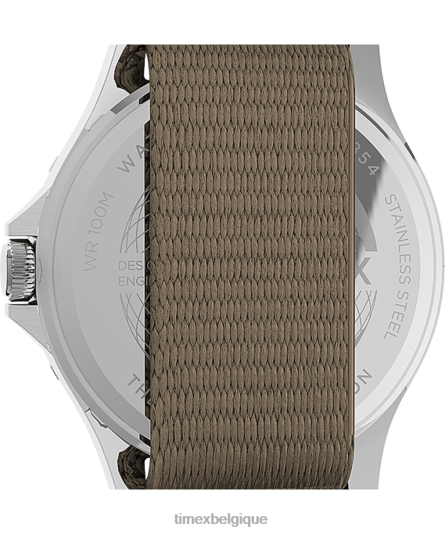 montres | Timex Hommes montre navi xl 41 mm avec bracelet en tissu R2F20123 acier inoxydable/beige/noir