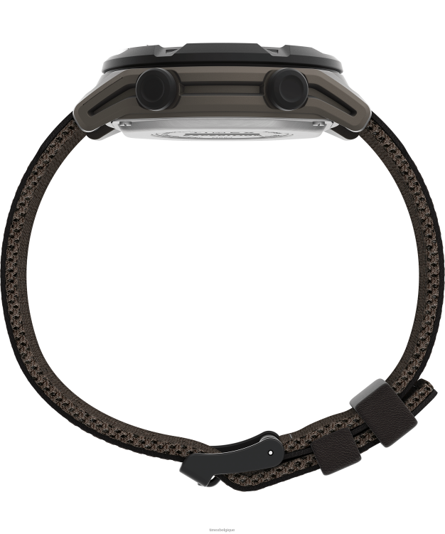 montres | Timex Hommes montre expédition trailblazer+ 43 mm avec bracelet en matériaux mixtes R2F20241 marron/rouge