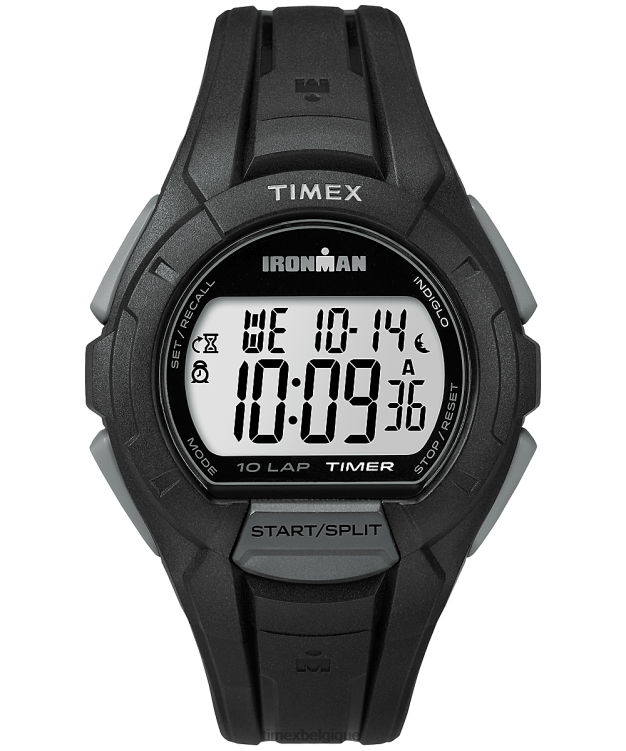 montres | Timex Hommes montre ironman essential 10 pleine grandeur avec bracelet en résine R2F20259 gris-noir