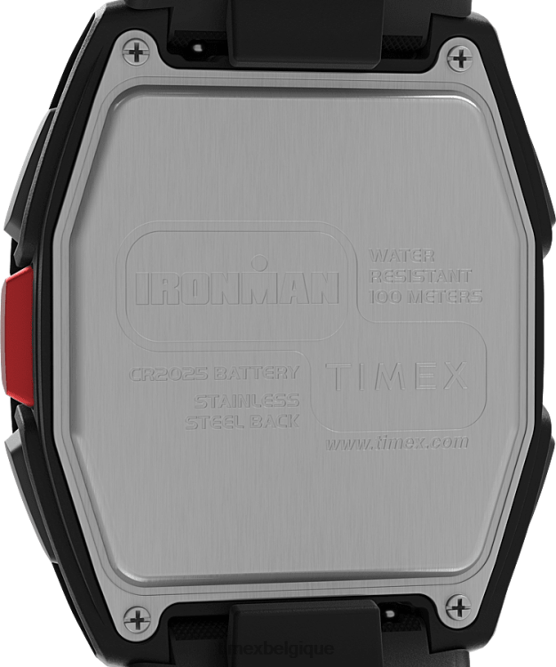 montres | Timex Hommes montre ironman t300 avec bracelet en silicone R2F20265 noir rouge