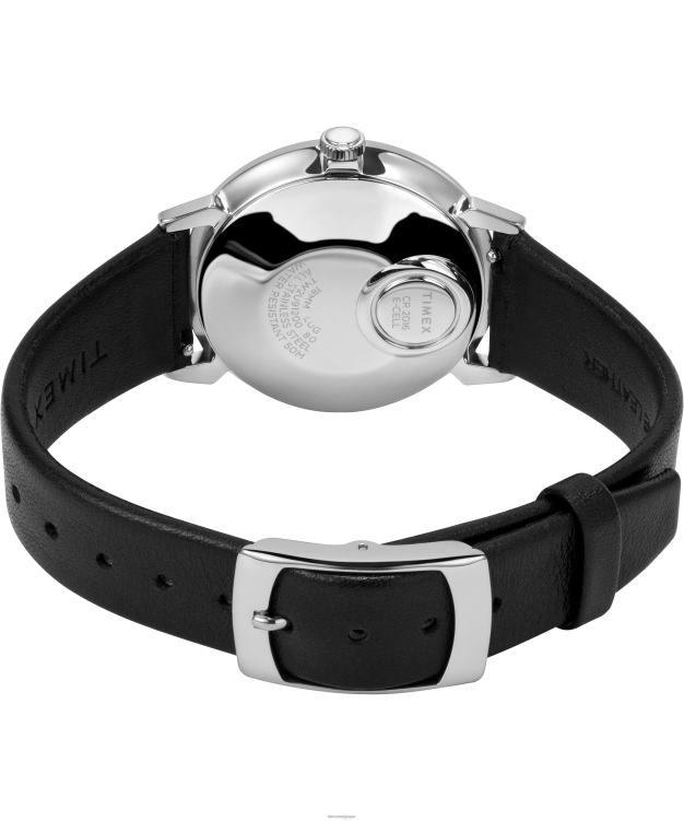 montres | Q Timex Hommes Montre à bracelet en cuir de 35 mm, réédition de 1978 R2F20294 acier inoxydable/noir/argenté