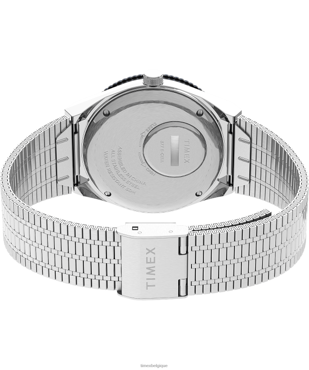 montres | Q Timex Hommes réédition montre-bracelet en acier inoxydable de 38 mm R2F20297 acier inoxydable/bleu