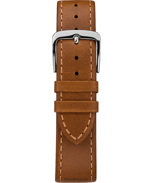 montres | Timex Hommes montre Southview avec bracelet en cuir de 41 mm R2F20285 chrome/beige/bleu